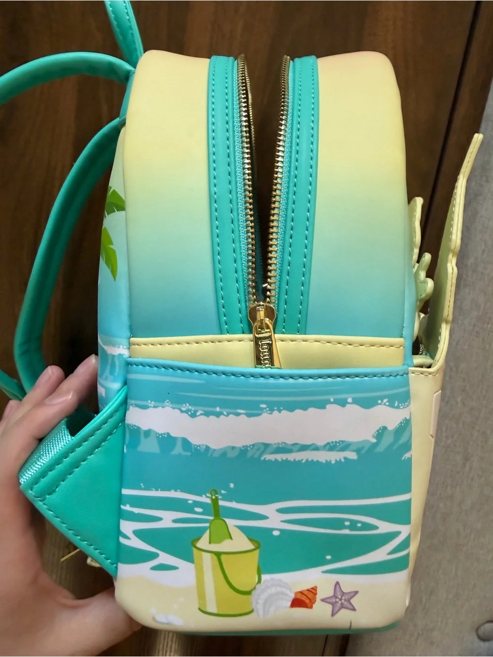 Loungefly Stitch Castle Mini Backpack & Wallet - Pastel Pink Peach Teal